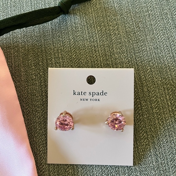 Kate Spade authentic earrings. ‼️BNWT‼️ BRAND NEW with tags. Pink studs and gold - Picture 4 of 7